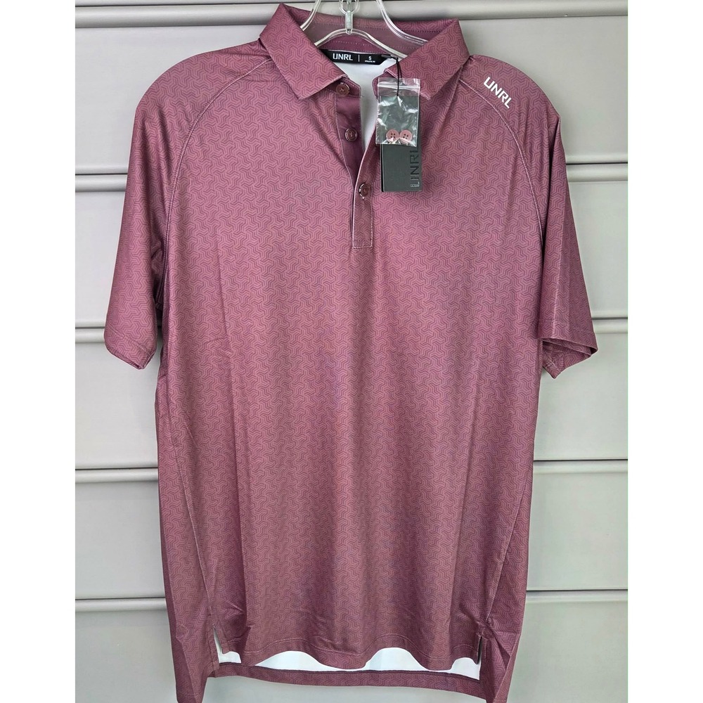 UNRL Mens Athletic Fit Solace Polo Rose Golf Size Small NWT